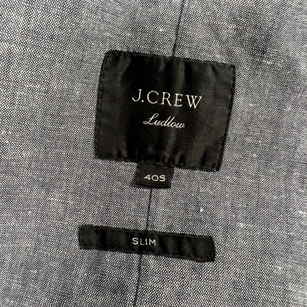 J Crew Ludlow Unstructured Blazer Mens 40S Short Linen Blue Suit Jacket Somelos